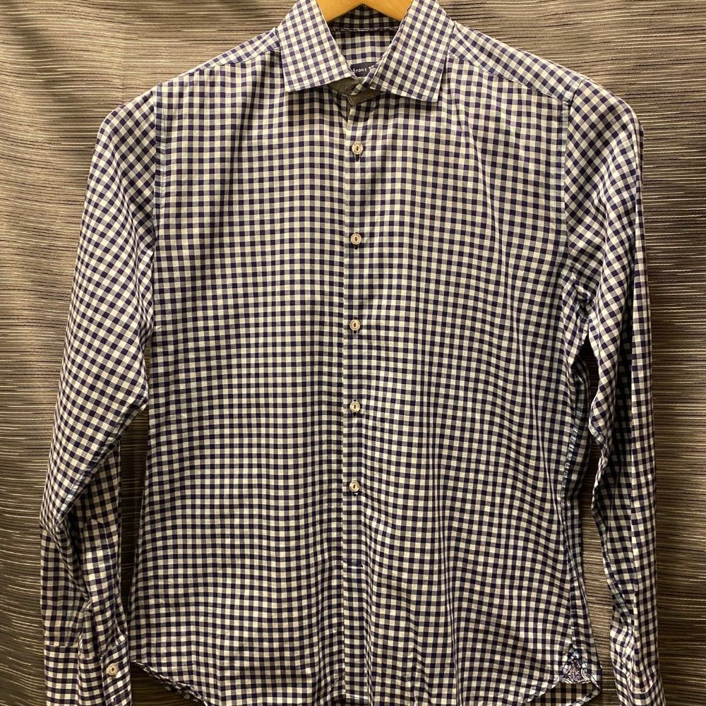 Stone Rose Blue Checkered Dress Shirt